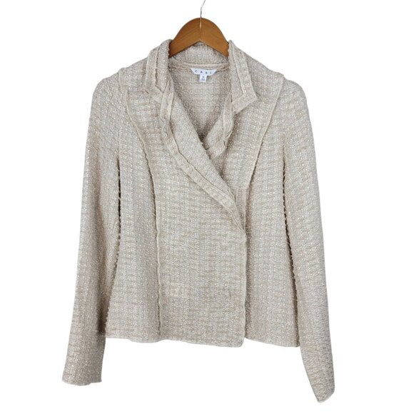 Cabi Beige The Estate 985 Chenille Double Breasted Blazer Jacket Medium Tan - Picture 3 of 8